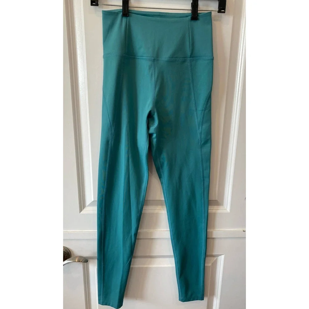 Girlfriend Collective Compressive High Rise Leggings in Teal Size Small